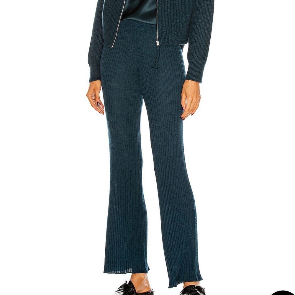 Sablyn ribbed cashmere Jordan pants in Topaz